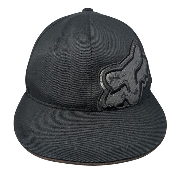 Fox 210 Fitted Hat Black 7 5/8 Lightweight Embroidered 6 Panel Flexfit - Picture 1 of 9